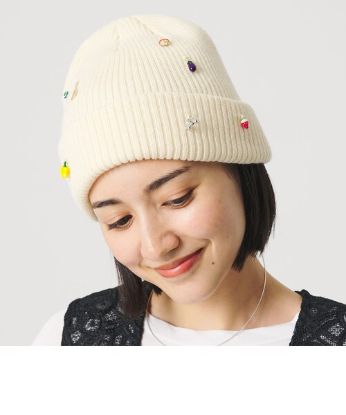 ニットキャップ・ビーニー（ホワイト）の通販｜&mall（アンドモール