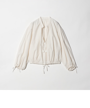 コットンナイロン ボリューム スキッパー ブラウス