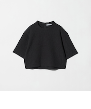 ジャガード クルーネック 6分袖 プルオーバー