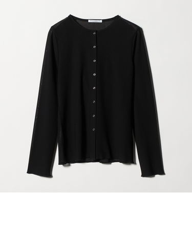 リングボタン チュール カーディガン ウォッシャブル 接触冷感