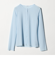 リングボタン チュール カーディガン ウォッシャブル 接触冷感