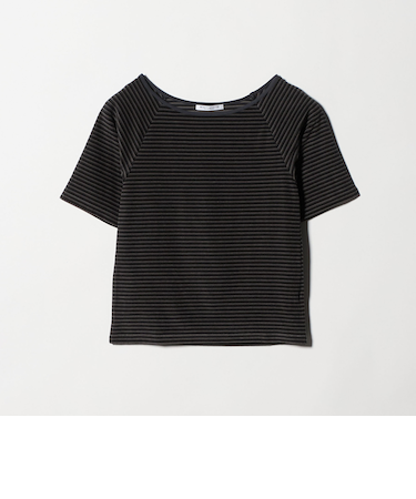 コットン パイルボーダー 5分袖カットソー