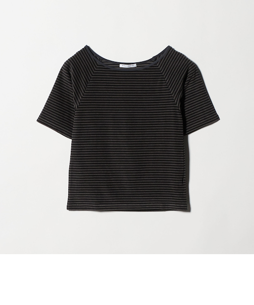 コットン パイルボーダー 5分袖カットソー