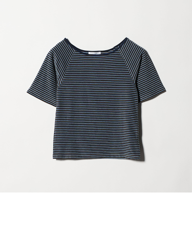 コットン パイルボーダー 5分袖カットソー