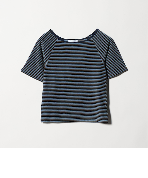 コットン パイルボーダー 5分袖カットソー