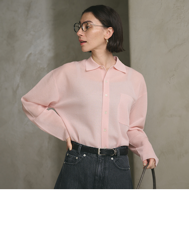 ミラノリブ シャツカーディガン ウォッシャブル