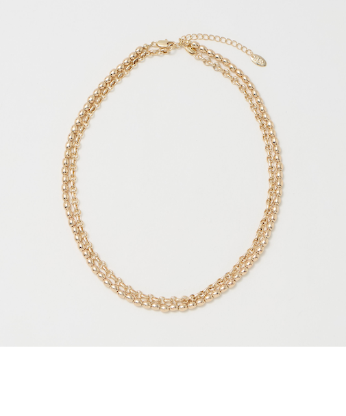 2連 ミックスチェーン 3WAY ネックレス