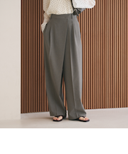 ポプリン 2タック ラップパンツ ウォッシャブル 吸水速乾 接触冷感