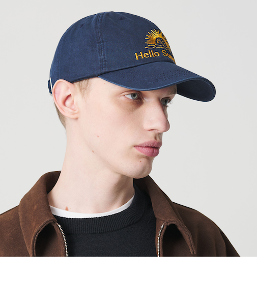 ＜HELLO SUNRISE＞ウォッシュド オリジナル ロゴ キャップ