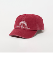 ＜HELLO SUNRISE＞ウォッシュド オリジナル ロゴ キャップ
