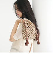 メタルコード ネット フリンジ ドロストバッグ