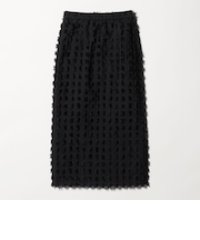 スクエア フリンジ ジャガード スカート