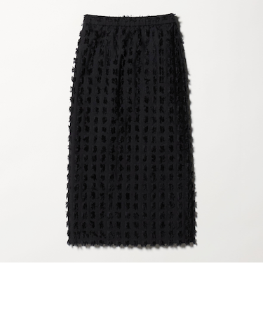 スクエア フリンジ ジャガード スカート