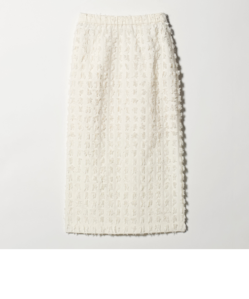 スクエア フリンジ ジャガード スカート