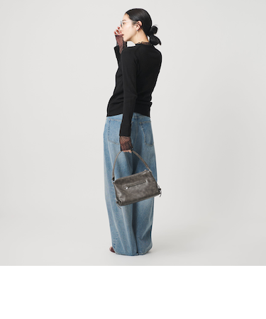 【WEB限定 Wardrobe DAILY MINIMAL】レースコンビ リブニットプルオーバー ウォッシャブル