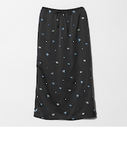 フラワー エンブロイダリー ドローストリング スカート ウォッシャブル