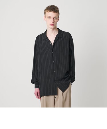 フィブリル キュプラ ストライプ シャツ