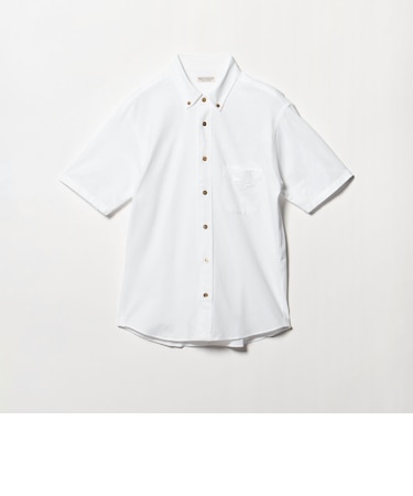 クイック ストレッチ シャンブレー ボタンダウン 半袖シャツ SLIM型 吸水速乾機能付き