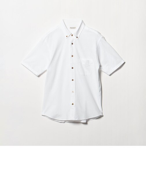クイック ストレッチ シャンブレー ボタンダウン 半袖シャツ SLIM型 吸水速乾機能付き