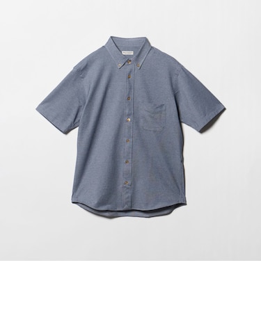 クイック ストレッチ シャンブレー ボタンダウン 半袖シャツ SLIM型 吸水速乾機能付き