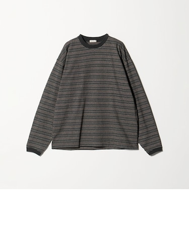 オルタネイトボーダー ボリュームスリーブ クルーネック カットソー