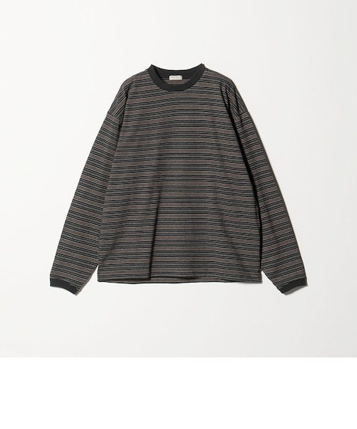 オルタネイトボーダー ボリュームスリーブ クルーネック カットソー