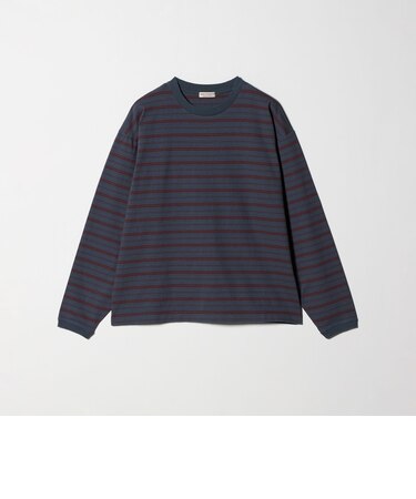 オルタネイトボーダー ボリュームスリーブ クルーネック カットソー