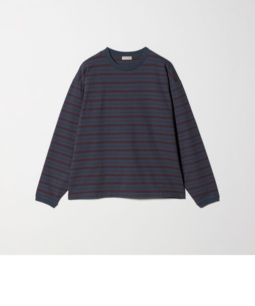 オルタネイトボーダー ボリュームスリーブ クルーネック カットソー