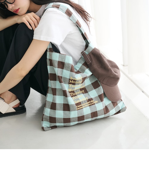snidel チェックショルダーバッグ ショルダーバッグ バッグ チェック柄ショルダーバッグ レディース