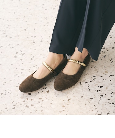 【別注】<MOHI...>メタルバーベルト フラットシューズ