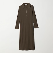 【WEB限定】ポロカラー リブワンピース