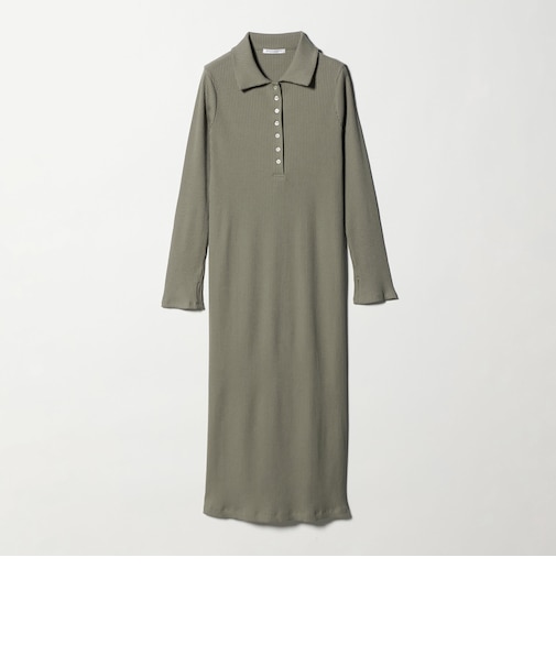 【WEB限定】ポロカラー リブワンピース