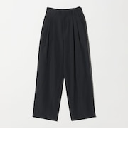 麻ブレンド バックゴム タック ワイドパンツ