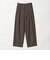 麻ブレンド バックゴム タック ワイドパンツ