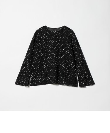 ポリエステル ドット シアー ブラウス ウォッシャブル