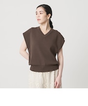 フルニードル フレンチスリーブ ニットプルオーバー ウォッシャブル