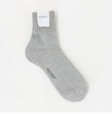 ダブル リブ パイル クウォーター ソックス