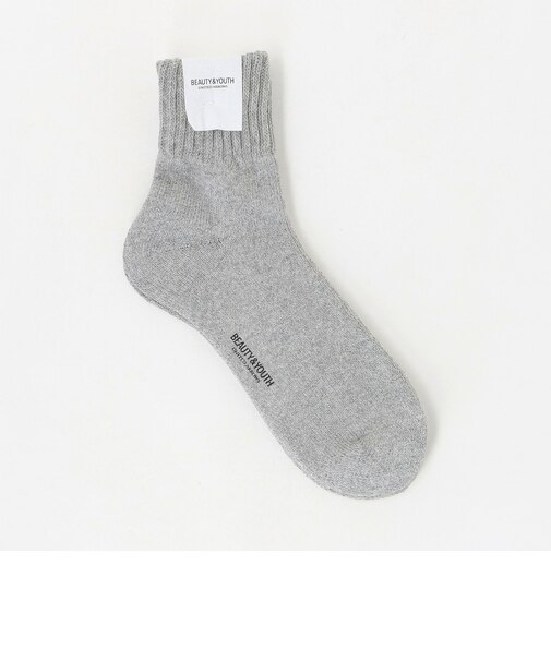 ダブル リブ パイル クウォーター ソックス