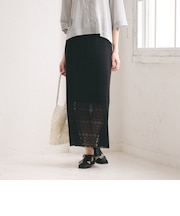 レースプリーツ タイトスカート ウォッシャブル