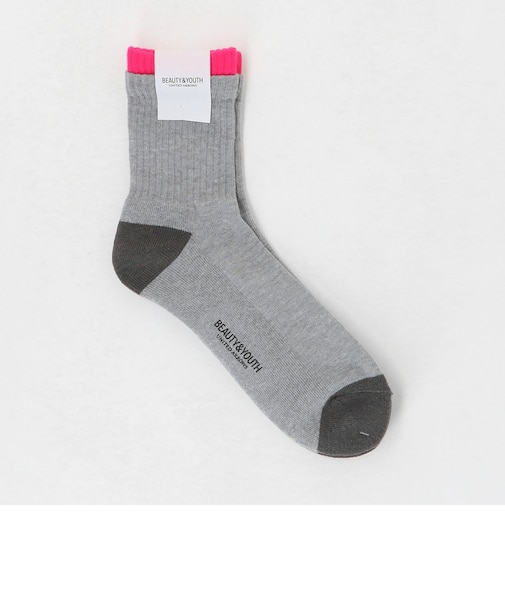 レイヤード リブ パイル クウォータ― ソックス