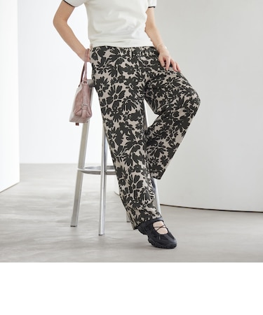 フラワープリント イージーパンツ ウォッシャブル