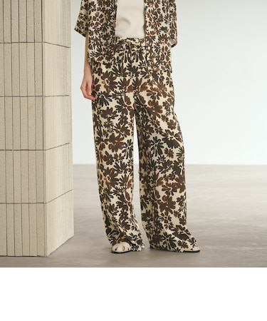 フラワープリント イージーパンツ ウォッシャブル