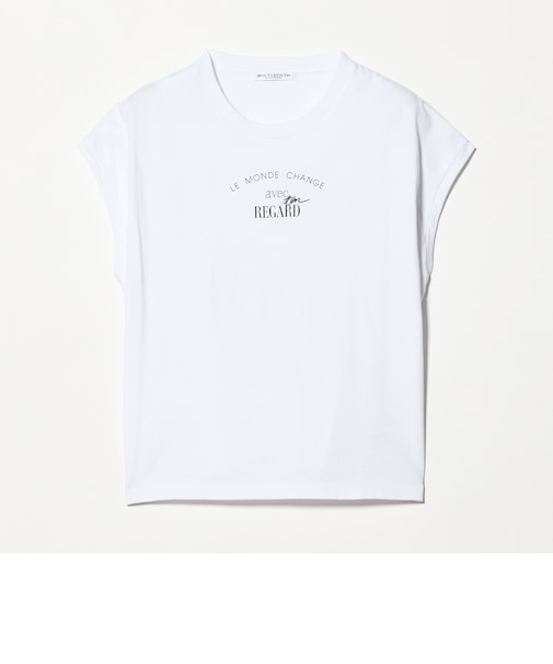 コットン ロゴプリント フレンチスリーブ Tシャツ