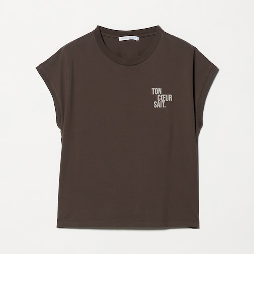 コットン ロゴプリント フレンチスリーブ Tシャツ