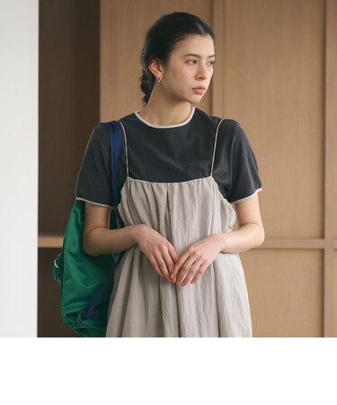 シアー パイル リンガーTシャツ