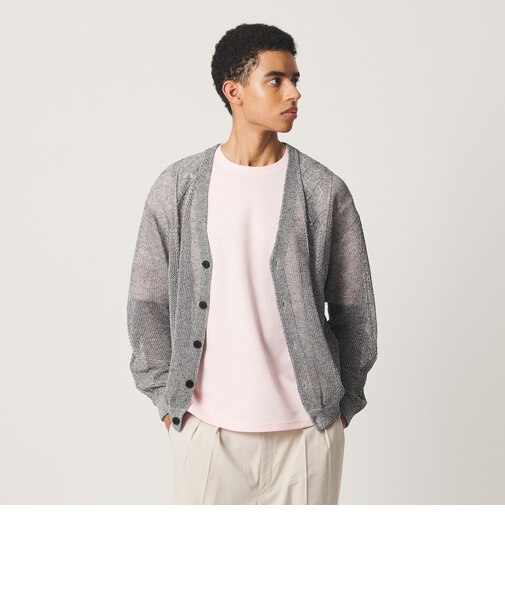 アイレットパターン シアー カーディガン