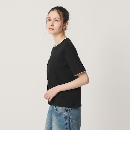 麻コットン レイヤード クルーネック Tシャツ