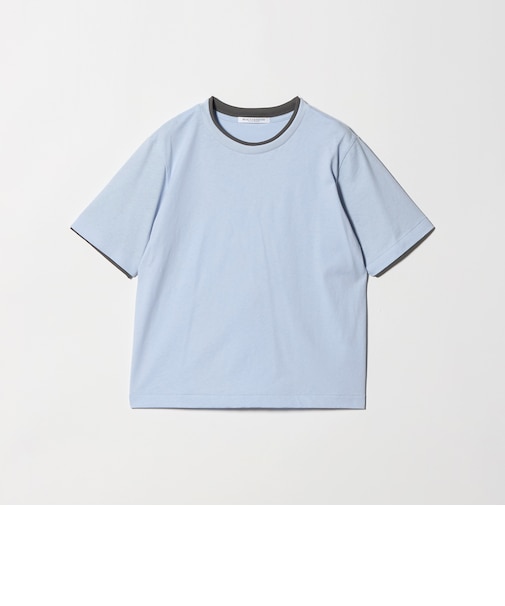 麻コットン レイヤード クルーネック Tシャツ