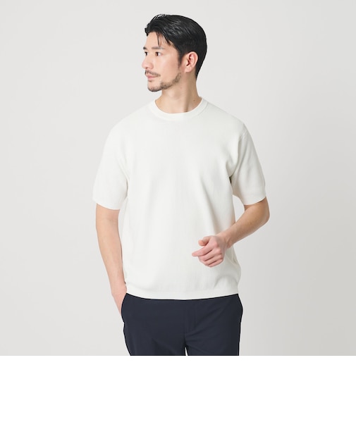 【WEB限定 WARDROBE SMART】マシーンウォッシュ  ピケニット Tシャツ【抗菌防臭】