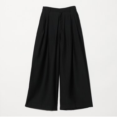 セルロースナイロン ツイル タック ワイドパンツ ウォッシャブル